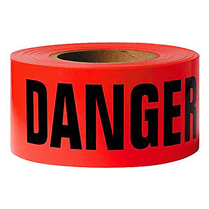 Barricade & Warning Tape (HEAVY-DUTY Poly) - Red Danger Tape - Case of 12